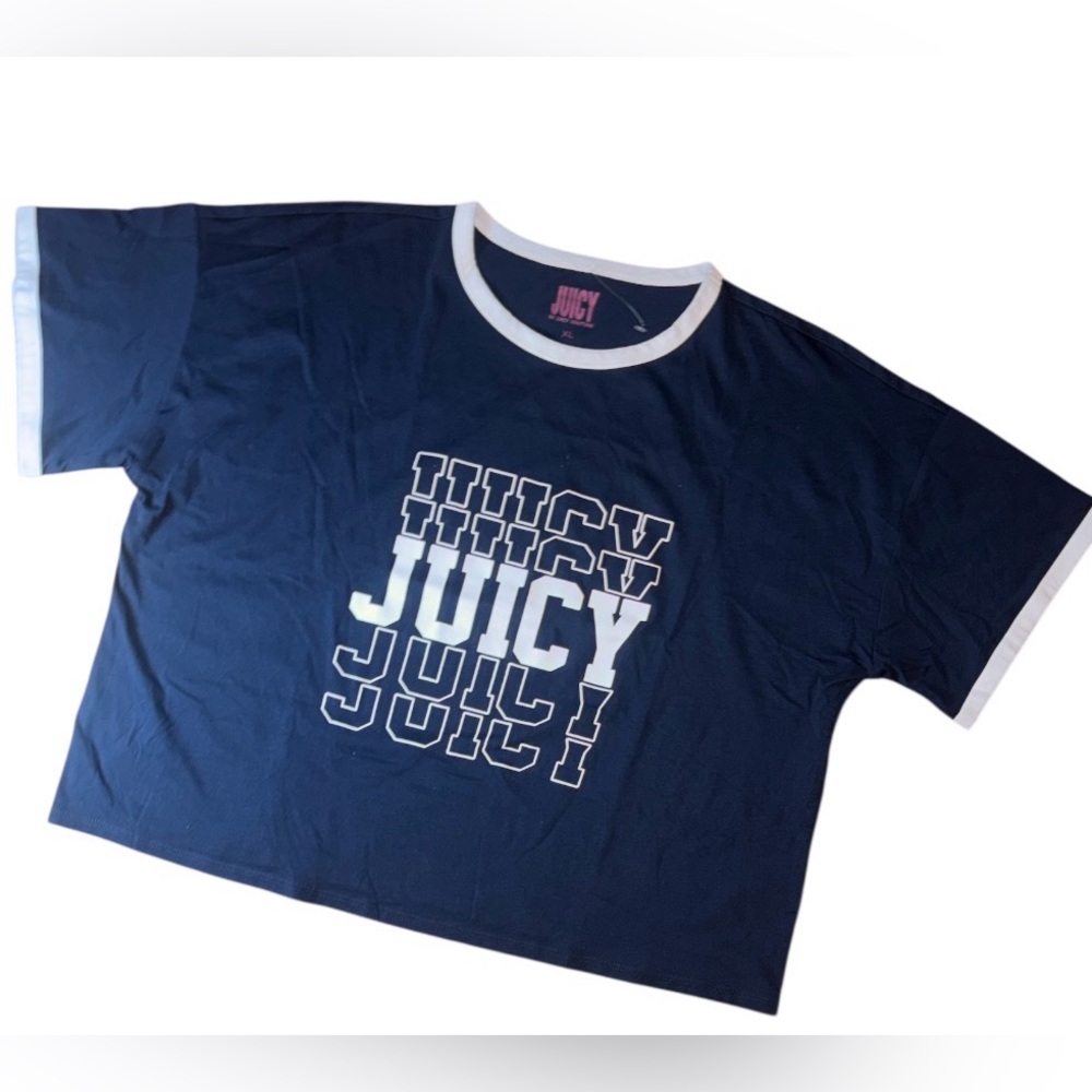 🔥 NWOT JUICY COUTURE Women’s Baggy Crop Top Style  T- Shirt Sz xl 🔥